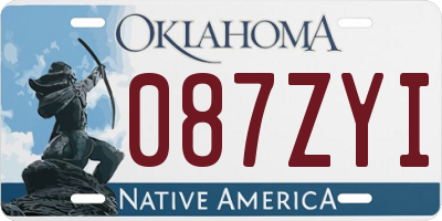 OK license plate 087ZYI
