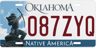 OK license plate 087ZYQ