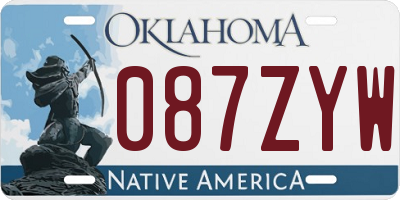 OK license plate 087ZYW
