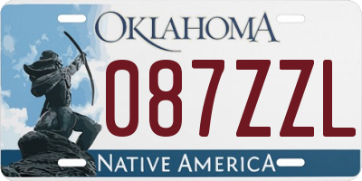 OK license plate 087ZZL
