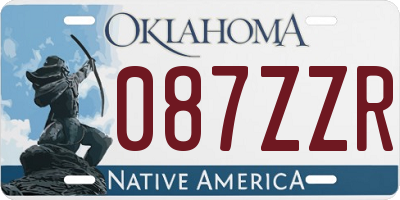 OK license plate 087ZZR