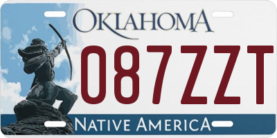 OK license plate 087ZZT