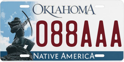 OK license plate 088AAA