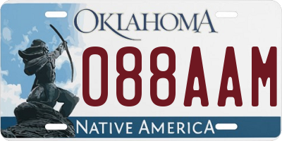 OK license plate 088AAM