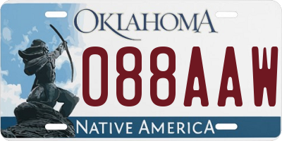 OK license plate 088AAW