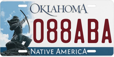 OK license plate 088ABA