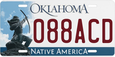 OK license plate 088ACD