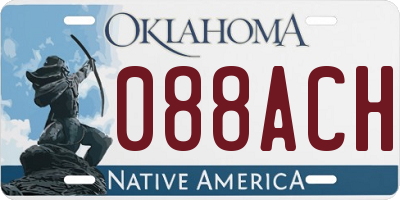 OK license plate 088ACH