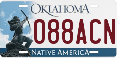 OK license plate 088ACN