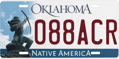 OK license plate 088ACR