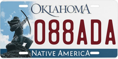 OK license plate 088ADA