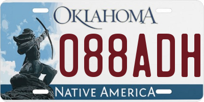 OK license plate 088ADH