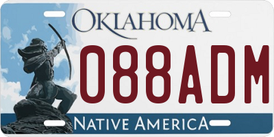 OK license plate 088ADM