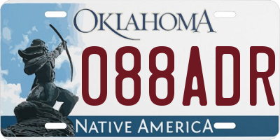 OK license plate 088ADR