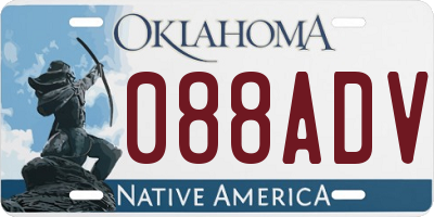 OK license plate 088ADV