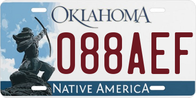 OK license plate 088AEF