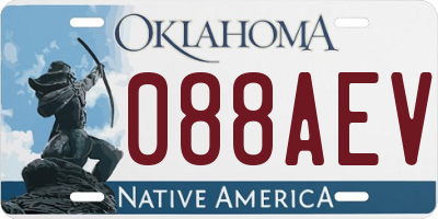 OK license plate 088AEV