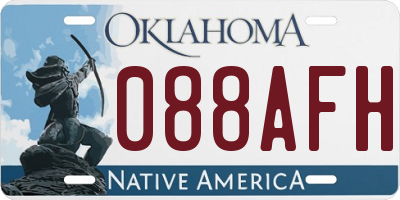 OK license plate 088AFH