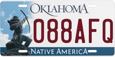 OK license plate 088AFQ