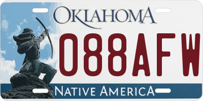 OK license plate 088AFW
