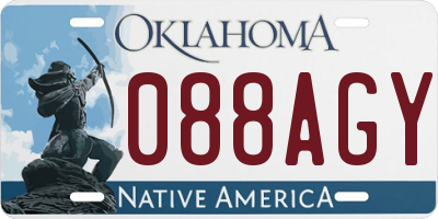 OK license plate 088AGY
