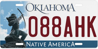 OK license plate 088AHK
