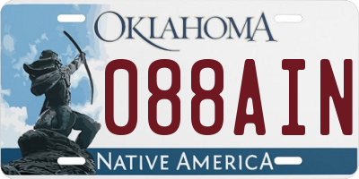 OK license plate 088AIN