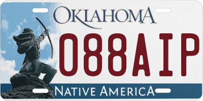 OK license plate 088AIP