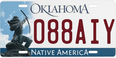 OK license plate 088AIY