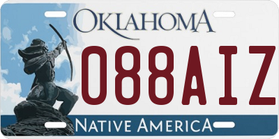 OK license plate 088AIZ