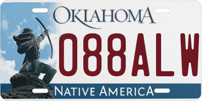 OK license plate 088ALW