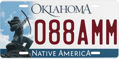 OK license plate 088AMM