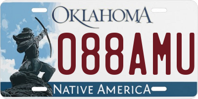 OK license plate 088AMU
