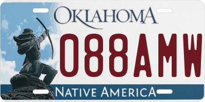 OK license plate 088AMW