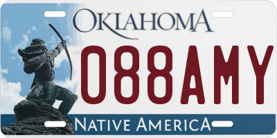OK license plate 088AMY