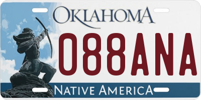 OK license plate 088ANA