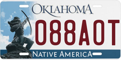 OK license plate 088AOT