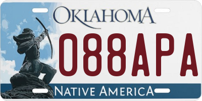 OK license plate 088APA