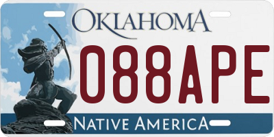 OK license plate 088APE