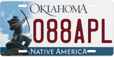 OK license plate 088APL