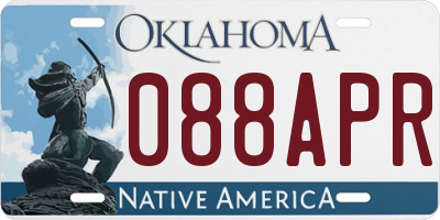 OK license plate 088APR