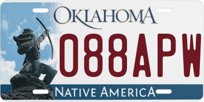 OK license plate 088APW