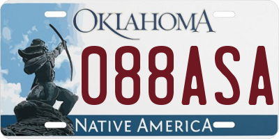 OK license plate 088ASA