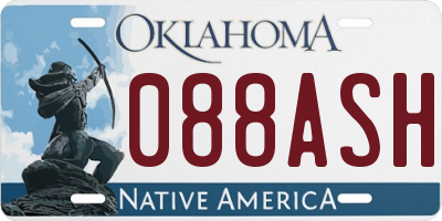 OK license plate 088ASH