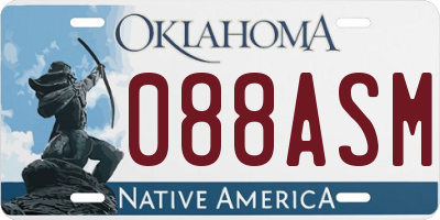 OK license plate 088ASM