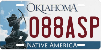 OK license plate 088ASP