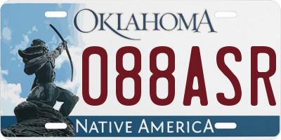 OK license plate 088ASR
