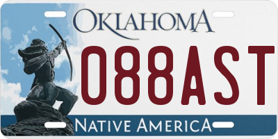 OK license plate 088AST