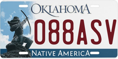 OK license plate 088ASV