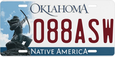 OK license plate 088ASW